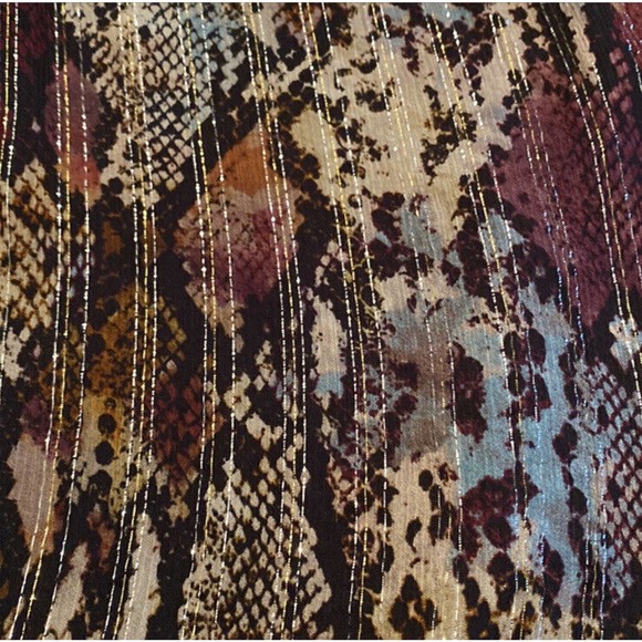 REBECCA TAYLOR Sleeveless Snake-Print Metallic Top $145 Women Size 2 - Picture 6 of 8